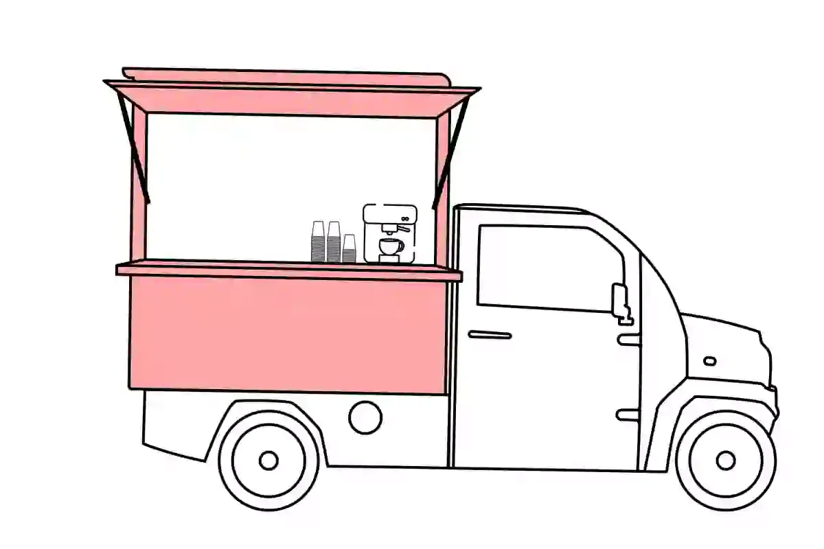 Samochód elektryczny Jonway – zabudowa mobilnej kawiarni / coffee truck